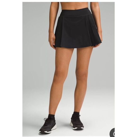 lululemon athletica Dresses & Skirts - Lululemon side pleat high rise tennis skirt black 4